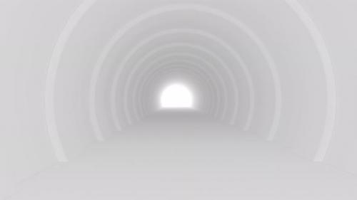 Videohive - White Tunnel Modern Architecture with Transparent Hole - 47597323 - 47597323