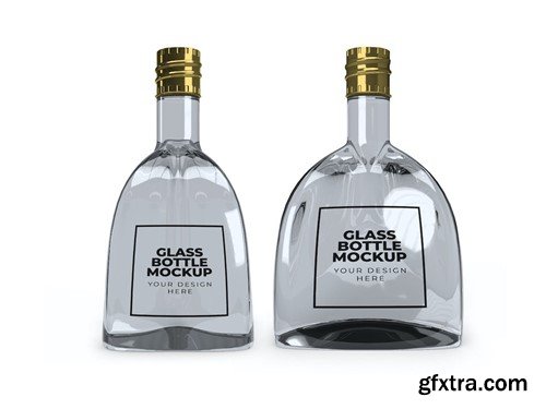 Curved Glass Bottle Mockup Set PV6EW3V