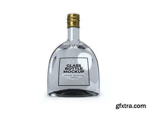 Curved Glass Bottle Mockup Set PV6EW3V