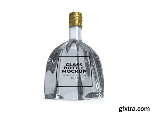 Curved Glass Bottle Mockup Set PV6EW3V