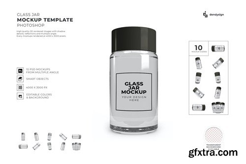 Transparent Glass Jar Mockup Set RDXU92J