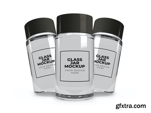 Transparent Glass Jar Mockup Set RDXU92J