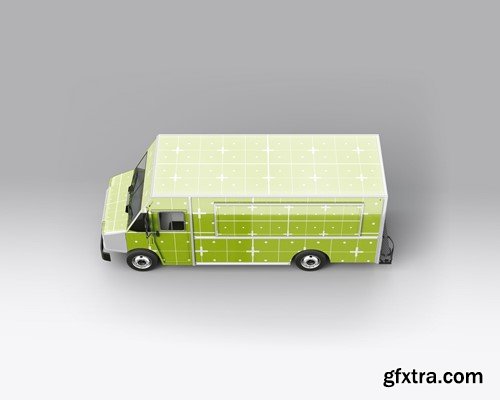 Pack Step Van Food Truck Mockup 25DAHHU