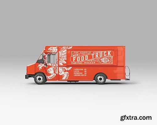 Pack Step Van Food Truck Mockup 25DAHHU