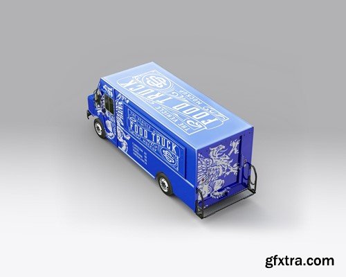 Pack Step Van Food Truck Mockup 25DAHHU