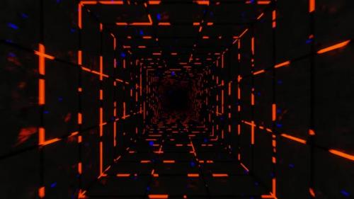 Videohive - Tunnel Orange With Particle Blue Loop Vj - 47598291 - 47598291