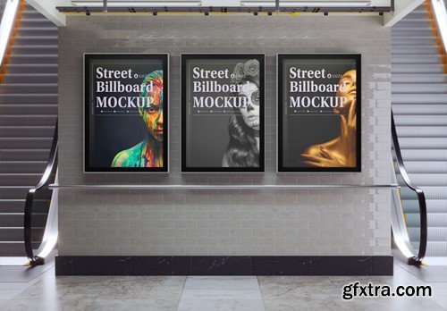 Subway Billboard Advertisement Scene Mockup D4M5G2L