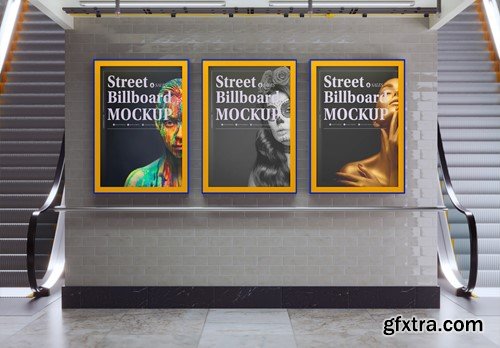 Subway Billboard Advertisement Scene Mockup D4M5G2L