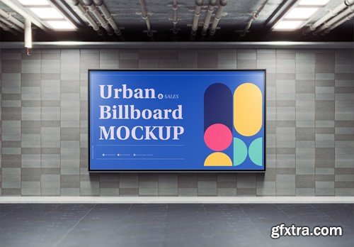 Subway Billboard Advertisement Scene Mockup D4M5G2L