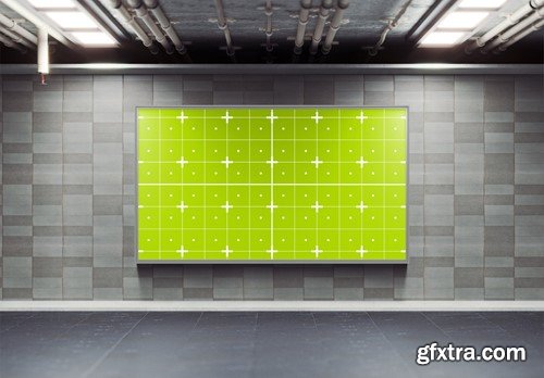 Subway Billboard Advertisement Scene Mockup D4M5G2L