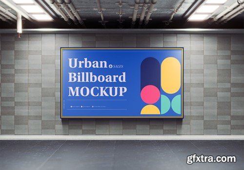 Subway Billboard Advertisement Scene Mockup D4M5G2L