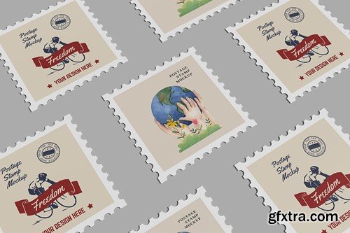 Postage Stamp Mockup 2R378ME