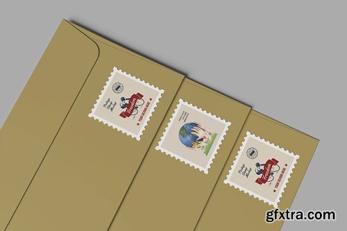 Postage Stamp Mockup 2R378ME