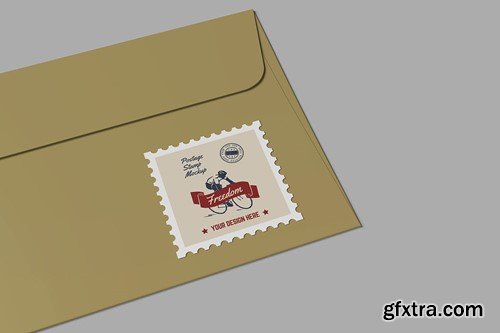 Postage Stamp Mockup 2R378ME