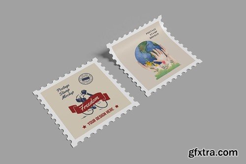 Postage Stamp Mockup 2R378ME