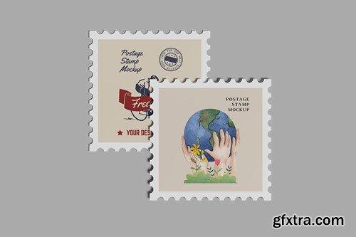 Postage Stamp Mockup 2R378ME