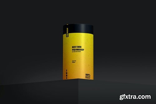 Cylindrical Paper Tube Round Box Mockup 250 Gram VHTWE3D