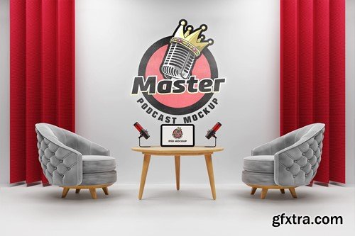 Room Wall Logo Mockup for Podcasts 5RCKDNJ