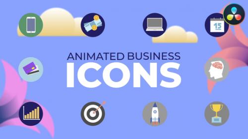 Videohive - Animated Business Icons for DaVinci Resolve - 47595109 - 47595109