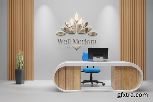 Logo Mockup Reflection - Receptionist Room EW4TLYN