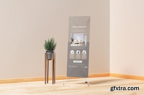 X Stand Banner Mockups BJ53ETY