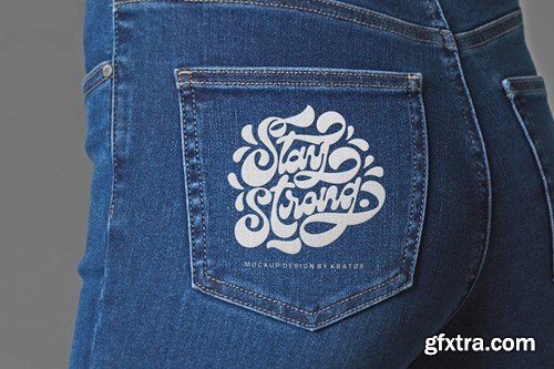 Jeans Embroidery Mockup HGWUBRV