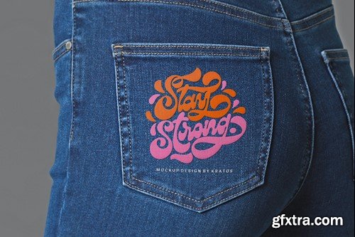 Jeans Embroidery Mockup HGWUBRV