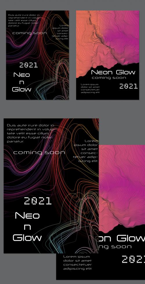 Flyer Layout with Bright Gradient Terranion Shape and Glow Net 637126997