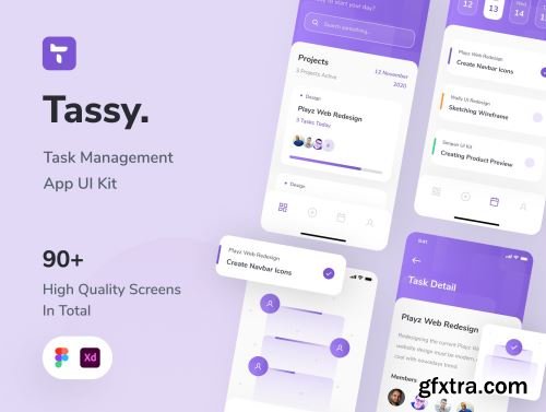 Tassy - Task Management App UI Kit Ui8.net