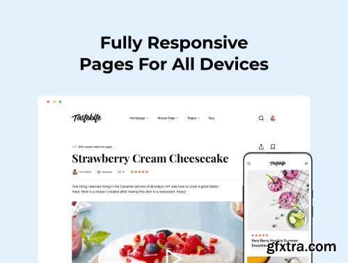 Tastebite - Food Recipes Website Template Ui8.net