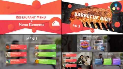 Videohive - Restaurant Menu and Elements for DaVinci Resolve - 47595502 - 47595502