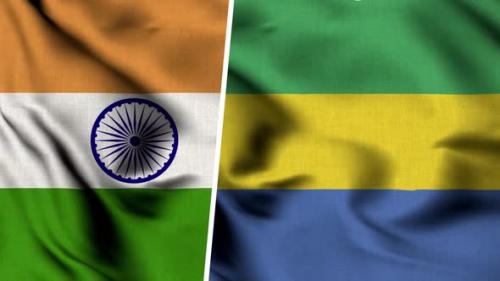 Videohive - India Flag And Flag Of Gabon - 47634805 - 47634805