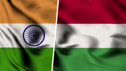 Videohive - India Flag And Flag Of Hungary - 47634808 - 47634808