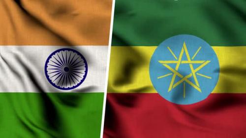 Videohive - India Flag And Flag Of Ethiopia - 47634811 - 47634811