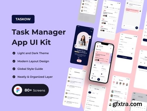 TASKOW - Task Manager App UI Kit Ui8.net