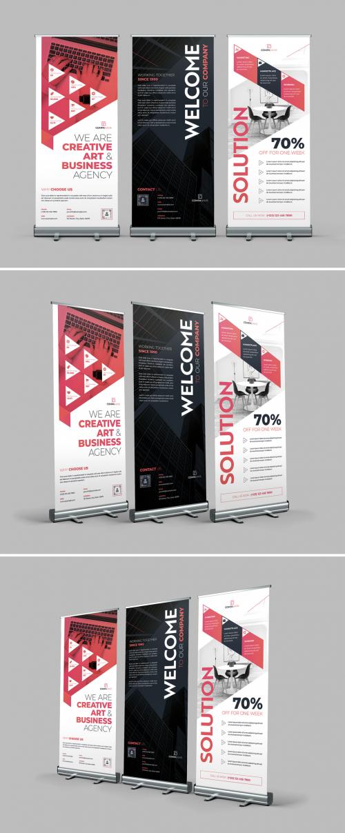 Roll-Up Banner Set Layout with Pink Accents 637365842
