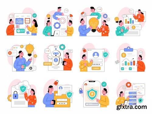 50 Business Activities Illustrations Ui8.net