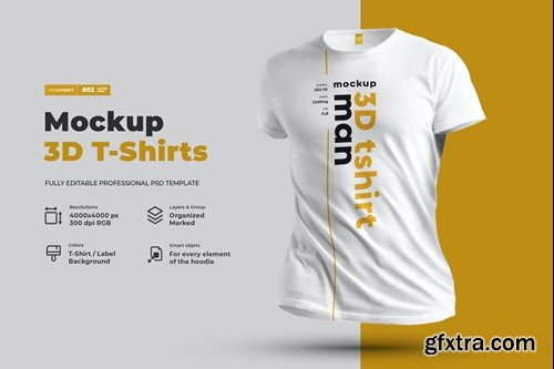 Mockups T-Shirts in 3D Style URW2E3S