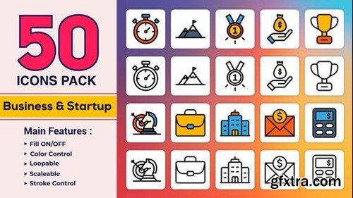 Videohive Flat & Line Icons - Business & Startup 47621047