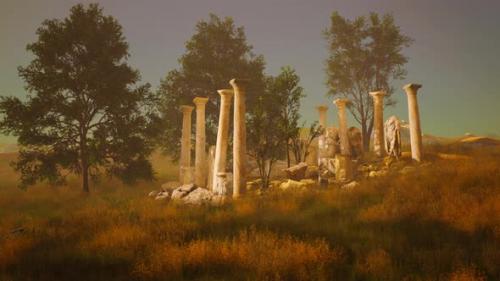 Videohive - Ancient Roman Ruins with Broken Statues - 47639790 - 47639790