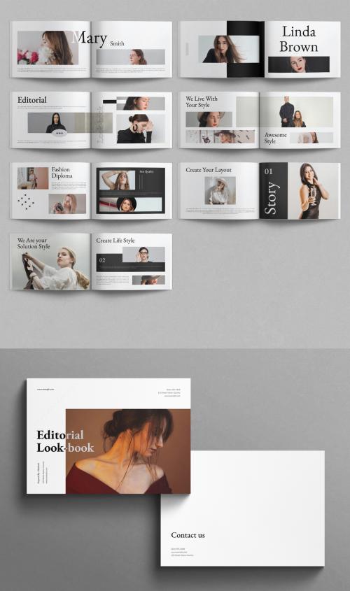 Editorial Lookbook Template Brochure Layout Landscape 636889032