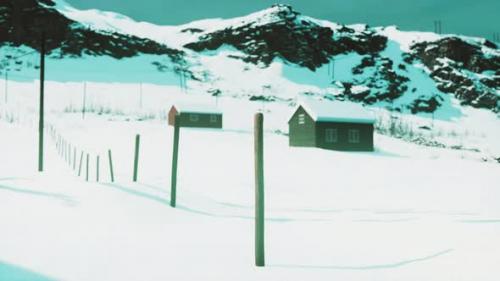 Videohive - Traditional Norwegian Wooden Houses Under the Fresh Snow - 47640189 - 47640189