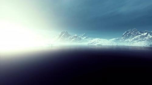 Videohive - Blue Ice Covered Mountains in South Polar Ocean - 47640195 - 47640195