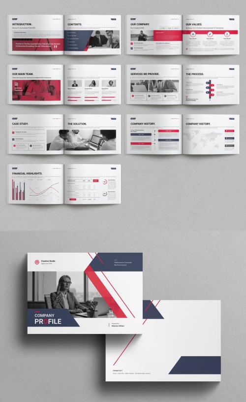 Company Profile Layout Brochure Template Landscape 636888919