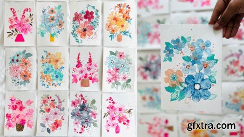 Pastel Florals for Beginners : 15 Day Watercolor Challenge