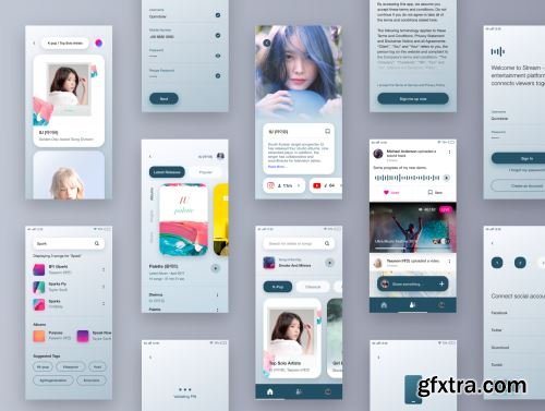Stream - Social Music UI Kit Ui8.net