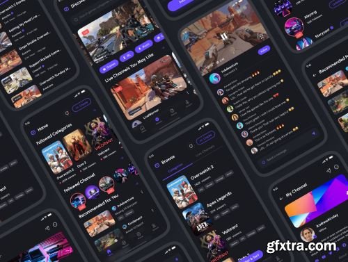 Streamo - Game Live Streaming App UI Kit Ui8.net