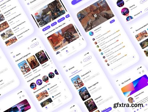 Streamo - Game Live Streaming App UI Kit Ui8.net