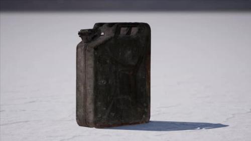 Videohive - Old Metal Fuel Canister at Salt Flats in Utah - 47640579 - 47640579