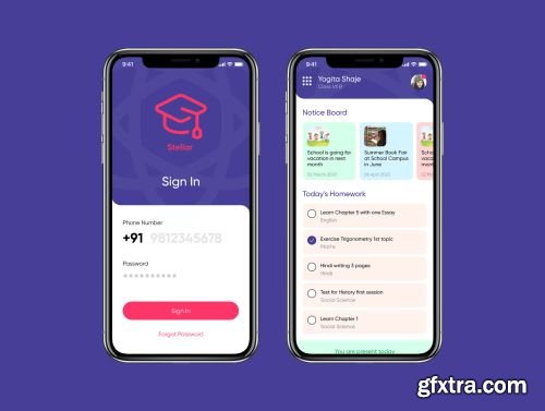 Stellar School App - Student UI Kit Ui8.net